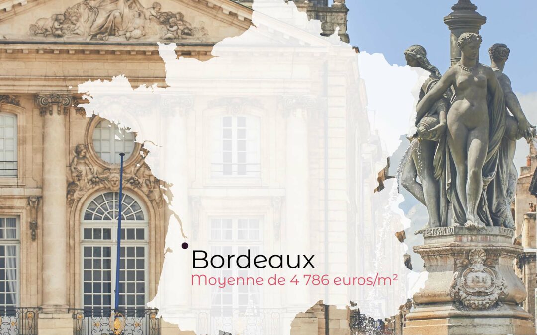 Prix de l'immobilier par ville Bordeaux Moyenne 4 786 euros/m²