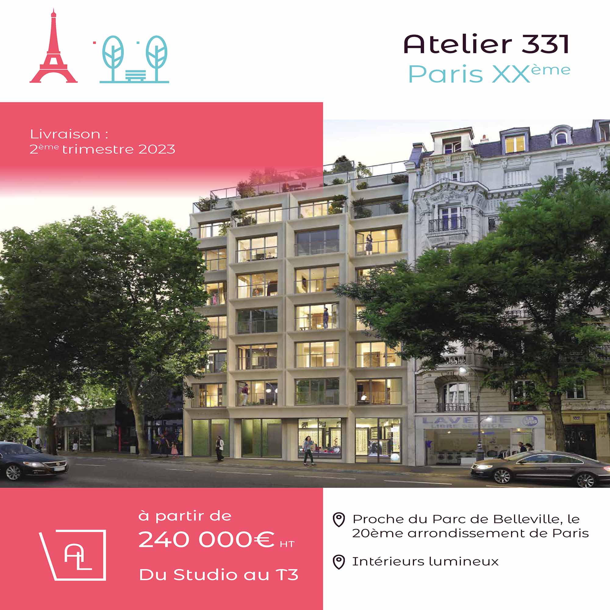 Nouvelle résidence sur les hauteurs de Paris 20ème