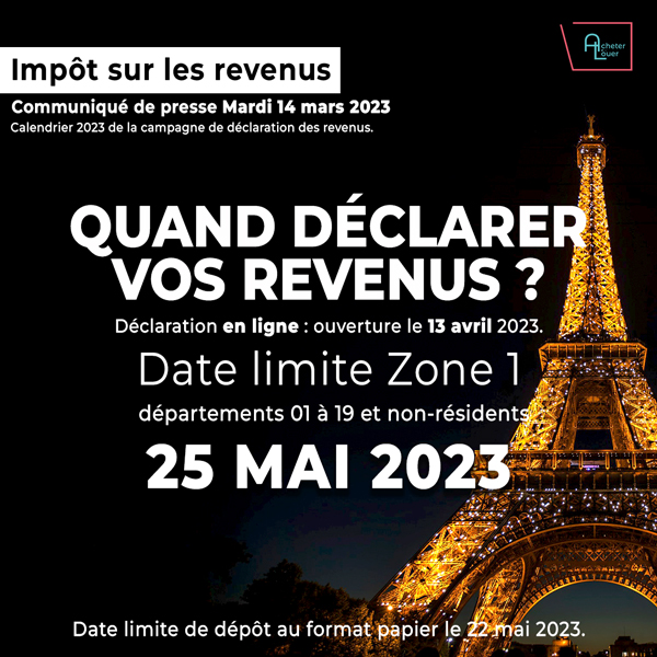 Le calendrier des dates pour la déclaration des revenus 2023 sur les revenus 2022